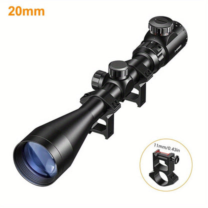 3-9x40 Rifle Scope with Red & Green Illuminated Reticle – Reinforced Aluminum Alloy Tactical Riflescope with 4-Hole Mounting System for Hunting, Shooting & Outdoor Use