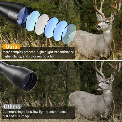 3-9x40 Rifle Scope with Red & Green Illuminated Reticle – Reinforced Aluminum Alloy Tactical Riflescope with 4-Hole Mounting System for Hunting, Shooting & Outdoor Use