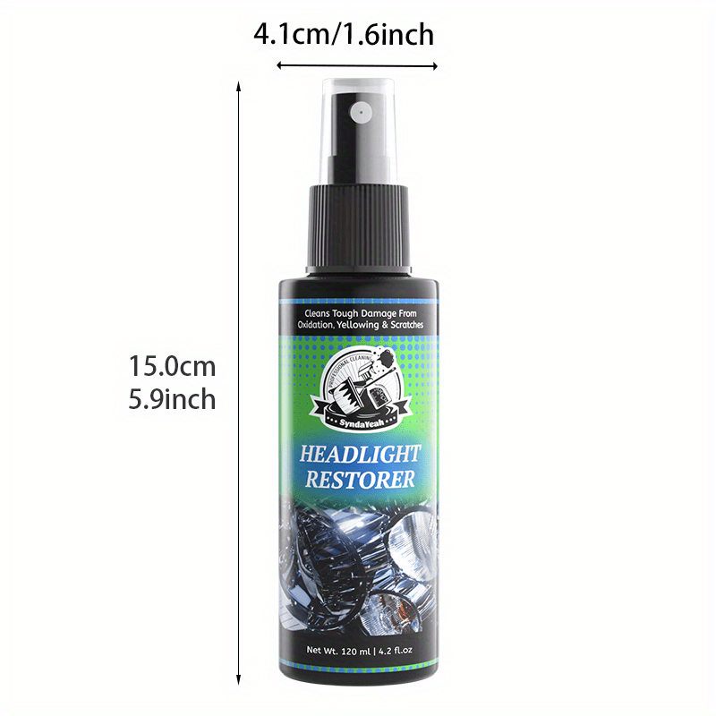 Headlight Restoration Liquid 4.06oz – No Polishing Required, Instantly Clears Cloudy & Yellowed Lenses, Quick DIY Headlight Repair Solution, Enhances Visibility & Brightness, Universal Fit for All Car Models, Headlight Cleaner & Refurbishment Fluid