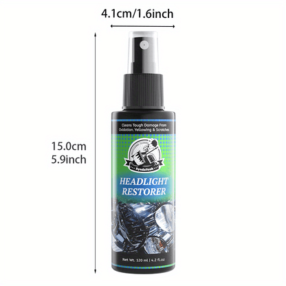 Headlight Restoration Liquid 4.06oz – No Polishing Required, Instantly Clears Cloudy & Yellowed Lenses, Quick DIY Headlight Repair Solution, Enhances Visibility & Brightness, Universal Fit for All Car Models, Headlight Cleaner & Refurbishment Fluid