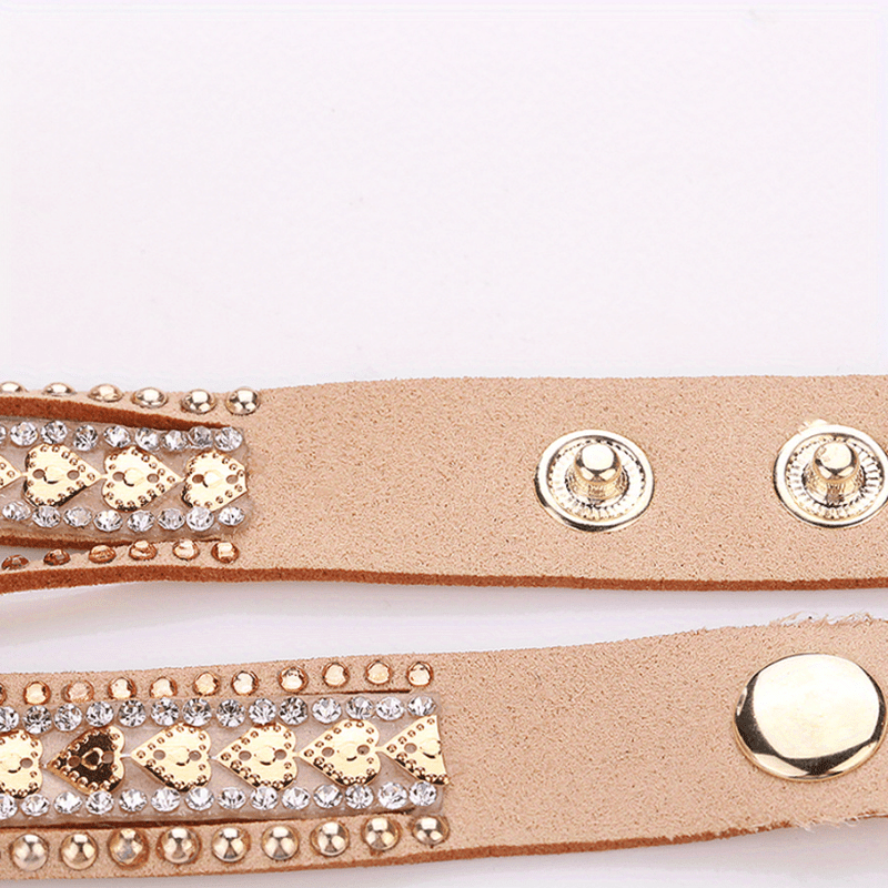 Women Fashion Long Strap Rhinestone Bracelet Watch – Ladies Casual Dress Wristwatch with Quartz Movement, Zinc Alloy Case, 4 Colors