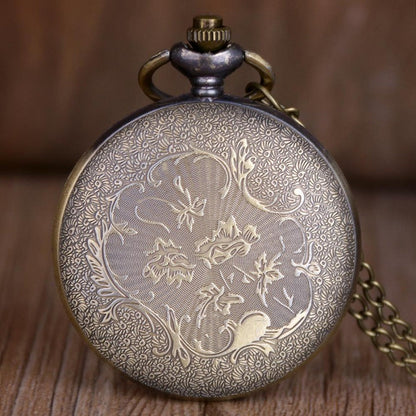 Vintage Bronze Quartz Fob Pocket Watch with Necklace Chain – Ancient Indian Colorful Portrait Design, Zinc Alloy Case, Unique Collector's Souvenir & Gift for Men