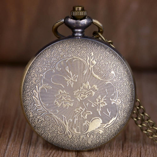 Vintage Bronze Quartz Fob Pocket Watch with Necklace Chain – Ancient Indian Colorful Portrait Design, Zinc Alloy Case, Unique Collector's Souvenir & Gift for Men