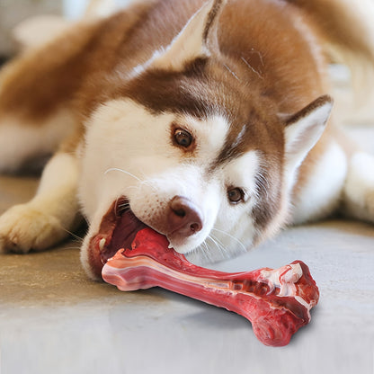 Indestructible Dog Chew Toy for Aggressive Chewers, Durable Natural Rubber Bone Chew Toy for Teeth Cleaning & Interactive Play, Non-Toxic Dog Bone for Small, Medium & Large Breeds – L Size 5.91 Inch