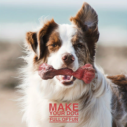Indestructible Dog Chew Toy for Aggressive Chewers, Durable Natural Rubber Bone Chew Toy for Teeth Cleaning & Interactive Play, Non-Toxic Dog Bone for Small, Medium & Large Breeds – L Size 5.91 Inch