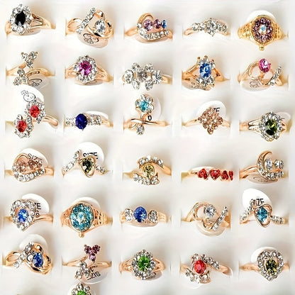 10PCS Stainless Steel Stacking Rings Set for Women – Adjustable Boho Rings with Colorful CZ Gems, Hypoallergenic 316 Steel, Party Favors & Everyday Gift