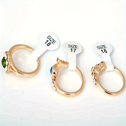10PCS Stainless Steel Stacking Rings Set for Women – Adjustable Boho Rings with Colorful CZ Gems, Hypoallergenic 316 Steel, Party Favors & Everyday Gift