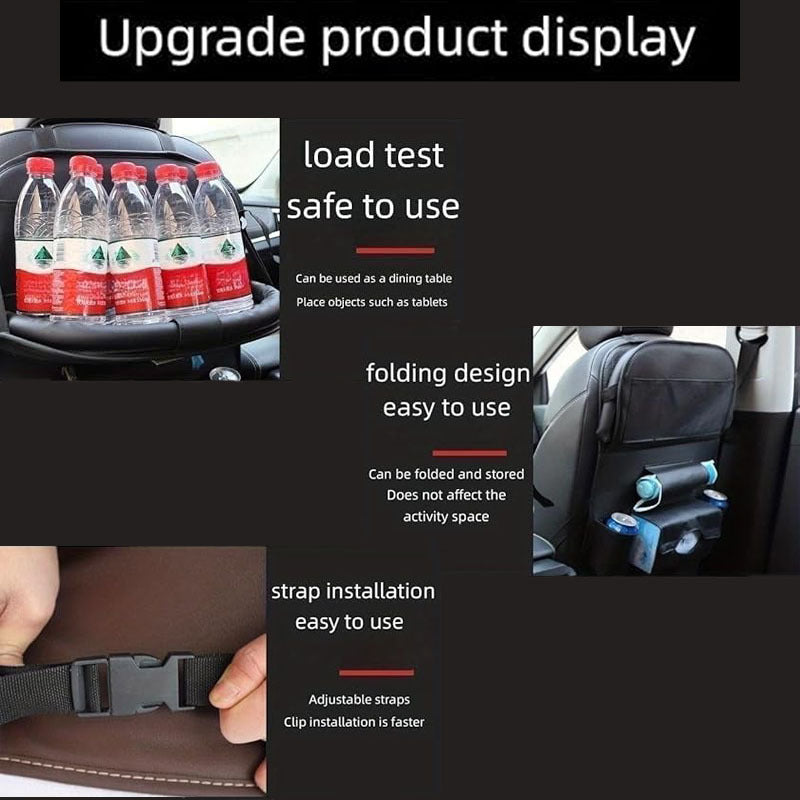 Car Rear Seat Organizer 2PCS – Premium Integrated Storage Box with Foldable Table, Footrest, Cup Holder, Tissue Box, Umbrella Holder & Laptop Base, Ultimate Car Travel Companion for Backseat Passengers