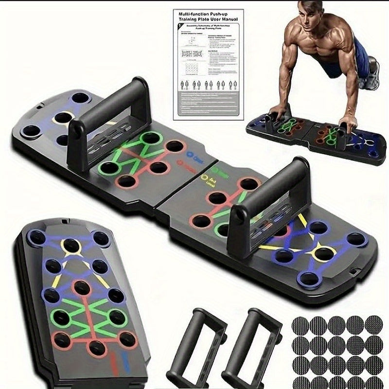 Foldable Push Up Board for Home Workouts – Multi-Angle Strength Training Equipment for Men & Women, Targets Chest, Triceps, Biceps & Core, Portable Compact Design for Daily Exercise & Travel