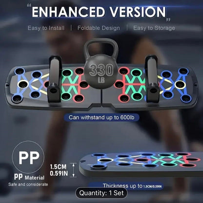 Foldable Push Up Board for Home Workouts – Multi-Angle Strength Training Equipment for Men & Women, Targets Chest, Triceps, Biceps & Core, Portable Compact Design for Daily Exercise & Travel