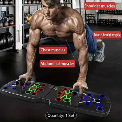 Foldable Push Up Board for Home Workouts – Multi-Angle Strength Training Equipment for Men & Women, Targets Chest, Triceps, Biceps & Core, Portable Compact Design for Daily Exercise & Travel