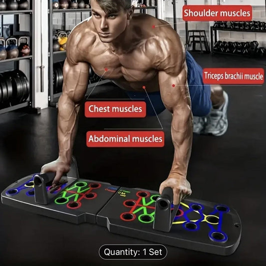 Foldable Push Up Board for Home Workouts – Multi-Angle Strength Training Equipment for Men & Women, Targets Chest, Triceps, Biceps & Core, Portable Compact Design for Daily Exercise & Travel