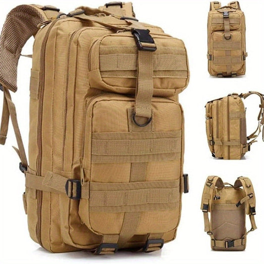 Tactical Camouflage Hiking Backpack 21-25L for Men – Multi-Functional Outdoor Mountaineering Pack for Camping, Climbing & Hiking, Zipper Closure, Durable Gear Bag in Black, Army Green & Khaki