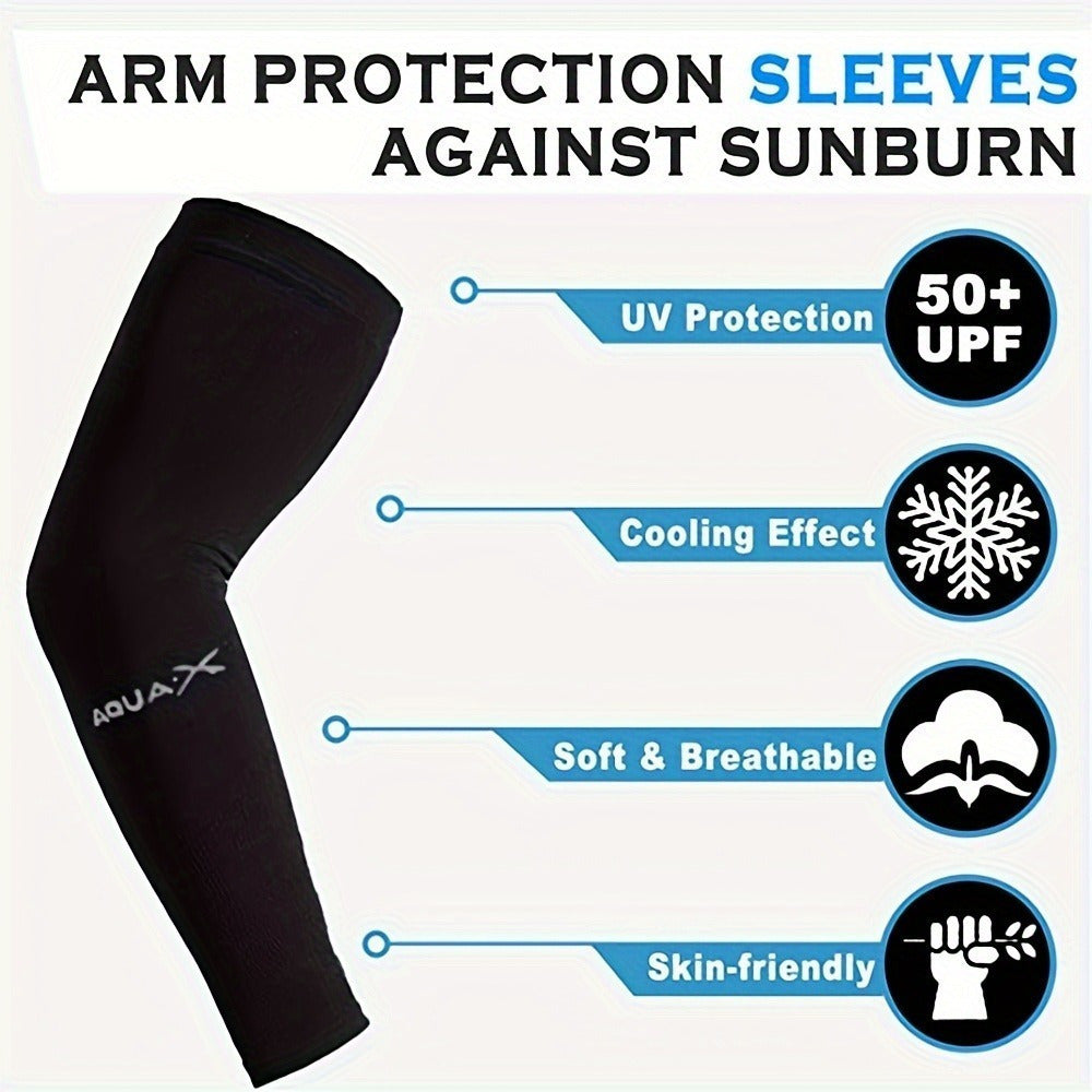 UV Cooling Arm Sleeves 6 Pairs UPF 50+ Sun Protection – Breathable Nylon Cooling Sleeves for Golf, Fishing, Cycling, Hiking & Driving (2 Black + 2 Gray + 2 White)