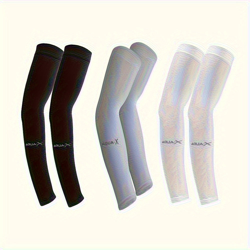 UV Cooling Arm Sleeves 6 Pairs UPF 50+ Sun Protection – Breathable Nylon Cooling Sleeves for Golf, Fishing, Cycling, Hiking & Driving (2 Black + 2 Gray + 2 White)