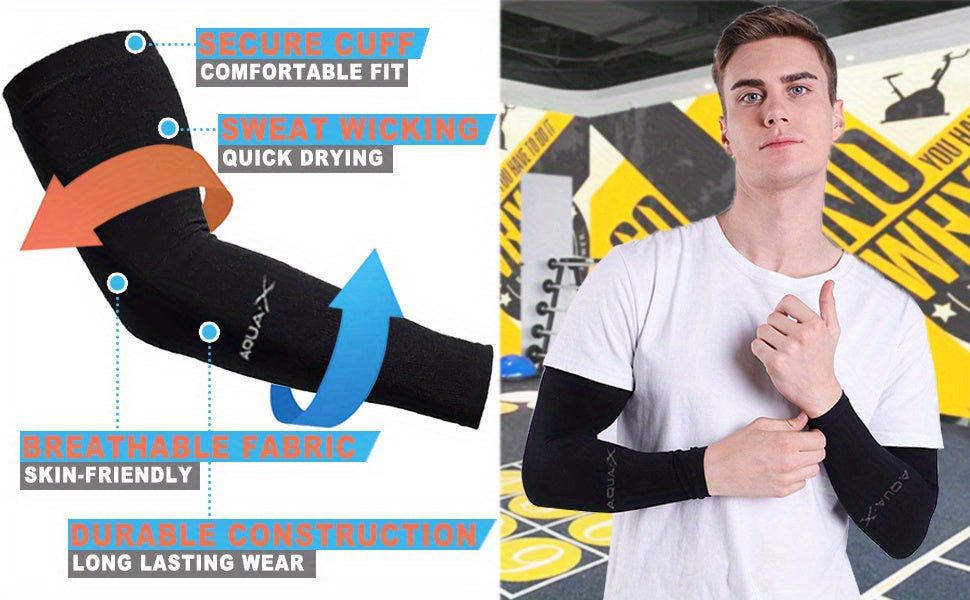 UV Cooling Arm Sleeves 6 Pairs UPF 50+ Sun Protection – Breathable Nylon Cooling Sleeves for Golf, Fishing, Cycling, Hiking & Driving (2 Black + 2 Gray + 2 White)