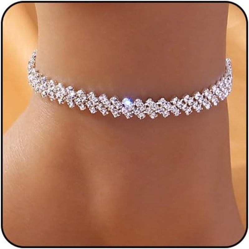 Women's Waterproof Stainless Steel Anklet Heart Butterfly Tennis Ankle Bracelet Vintage Elegant Beach Foot Jewelry for Women Girls Summer