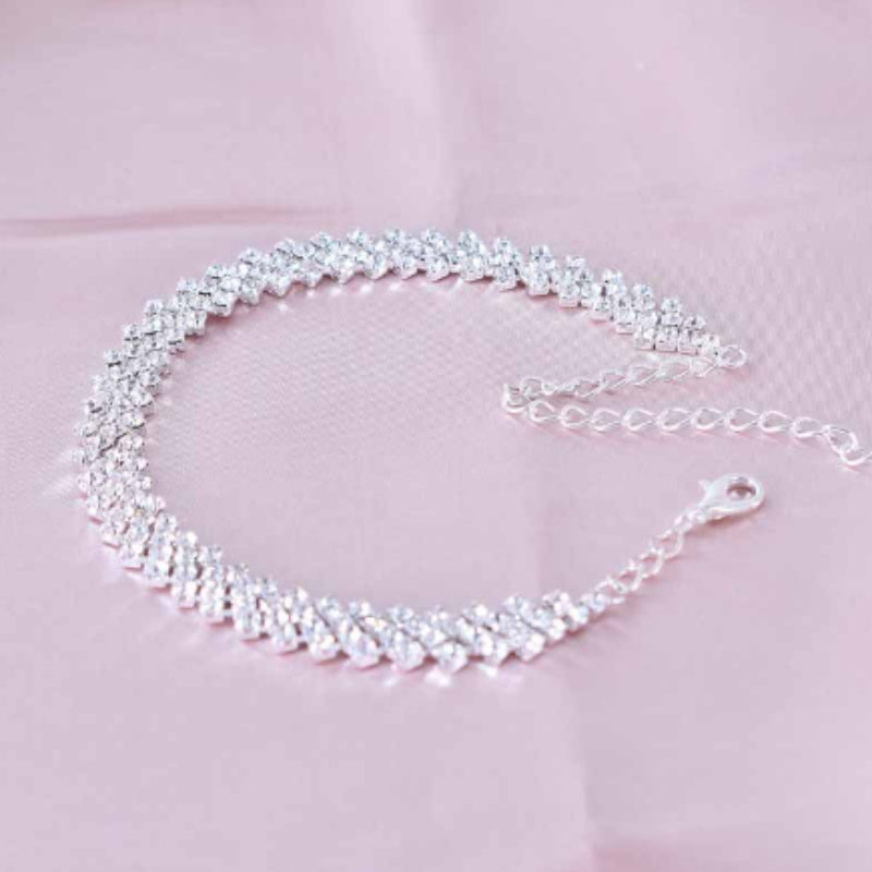 Women's Waterproof Stainless Steel Anklet Heart Butterfly Tennis Ankle Bracelet Vintage Elegant Beach Foot Jewelry for Women Girls Summer