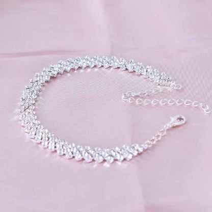 Women's Waterproof Stainless Steel Anklet Heart Butterfly Tennis Ankle Bracelet Vintage Elegant Beach Foot Jewelry for Women Girls Summer