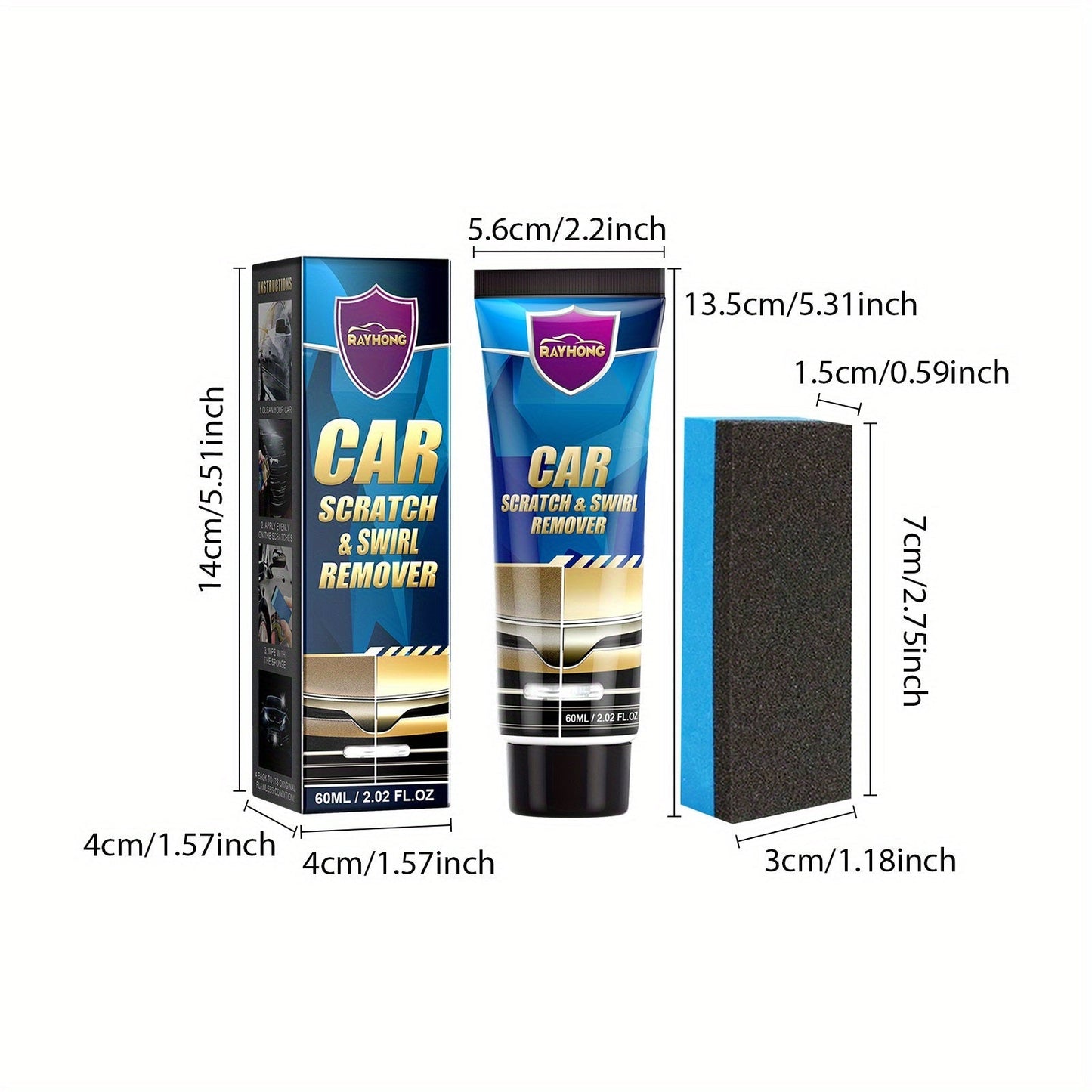 Car Scratch & Swirl Remover Paste 3-Pack – Universal Color Match Formula, Auto Paint Repair Polishing Cream, Easy DIY Touch-Up & Restoration for All Car Colors, Clear Coat Safe, Exterior Detailing