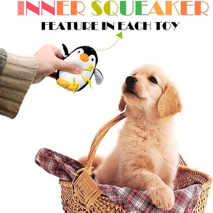 12-Pack Squeaky Stuffed Animal Dog Toys Plush Puppy Toys for Small Medium Dogs - Soft Chew Teething Toys with Gift Box Fox Tiger Rabbit Panda & More