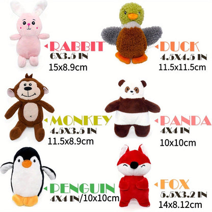 12-Pack Squeaky Stuffed Animal Dog Toys Plush Puppy Toys for Small Medium Dogs - Soft Chew Teething Toys with Gift Box Fox Tiger Rabbit Panda & More