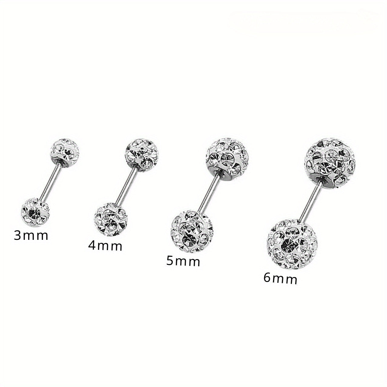 4Pcs 925 Sterling Silver Earrings Set – Boho Sphere Stud Earrings with Cubic Zirconia Inlay, Dainty Luxury Fashion Jewelry Gift for Women, Hypoallergenic Silver Earring Set