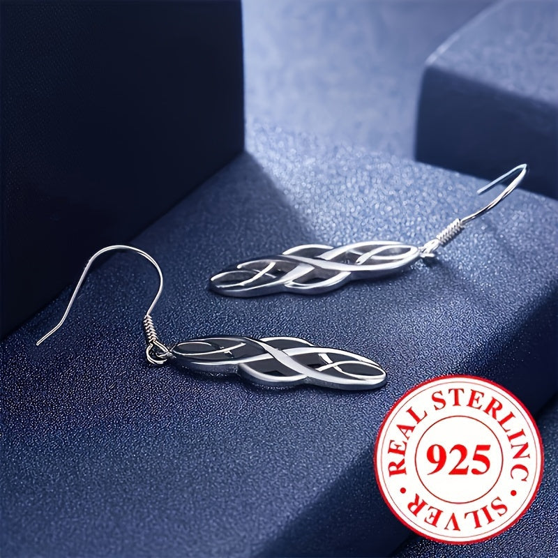3 Pairs 925 Sterling Silver Celtic Knot Dangle Earrings for Women – Hypoallergenic Hollow Drop Earring Set, Elegant Daily & Casual Jewelry Gift