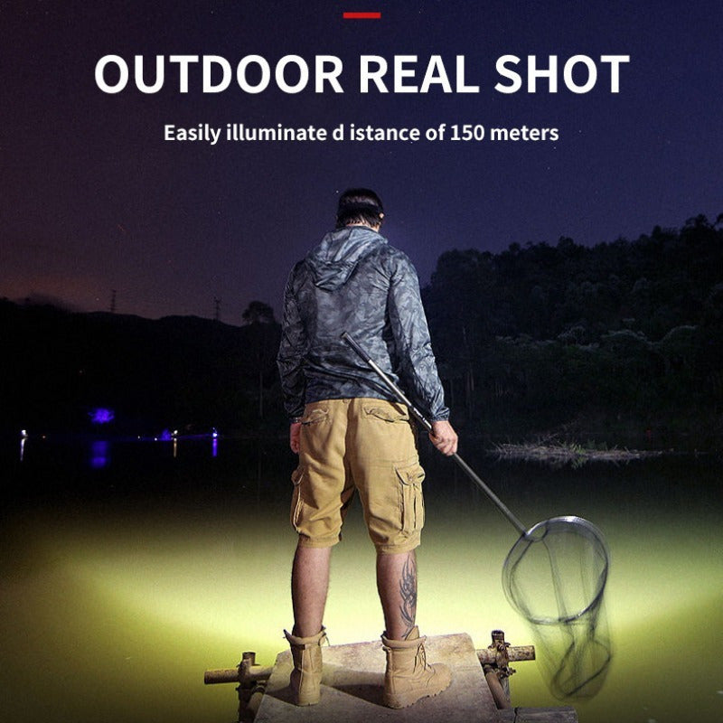 2-Pack 5-LED Headlamp USB Rechargeable IP65 Waterproof 4-Mode for Hiking Camping Hunting Fishing Running