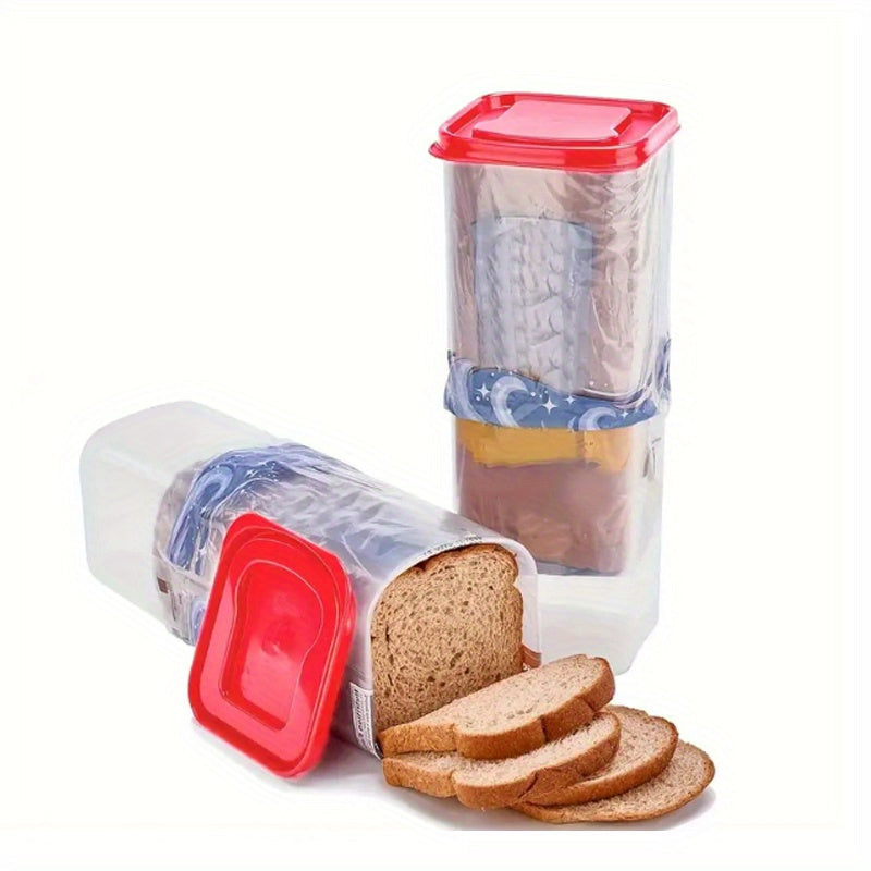 Bread Storage Container with Leakproof Lid, Stackable Reusable Fresh Bread Keeper Box for Toast & Loaves, Portable Kitchen Countertop Organizer for Bread, Ideal for Home Kitchen & Camping