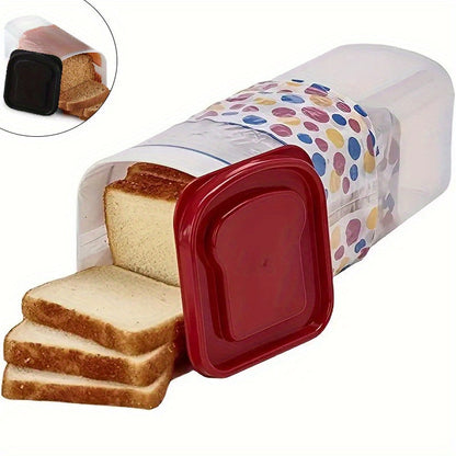 Bread Storage Container with Leakproof Lid, Stackable Reusable Fresh Bread Keeper Box for Toast & Loaves, Portable Kitchen Countertop Organizer for Bread, Ideal for Home Kitchen & Camping