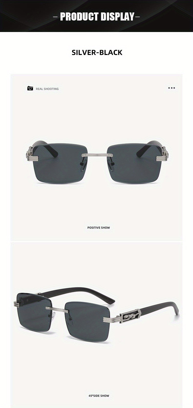 Vintage Rimless Rectangle Sunglasses for Women Men – Trendy Leopard Temple UV Protection Eyewear, 7 Lens Colors, Stylish Unisex Glasses for Outdoor, Driving, Travel, Parties & Daily Wear