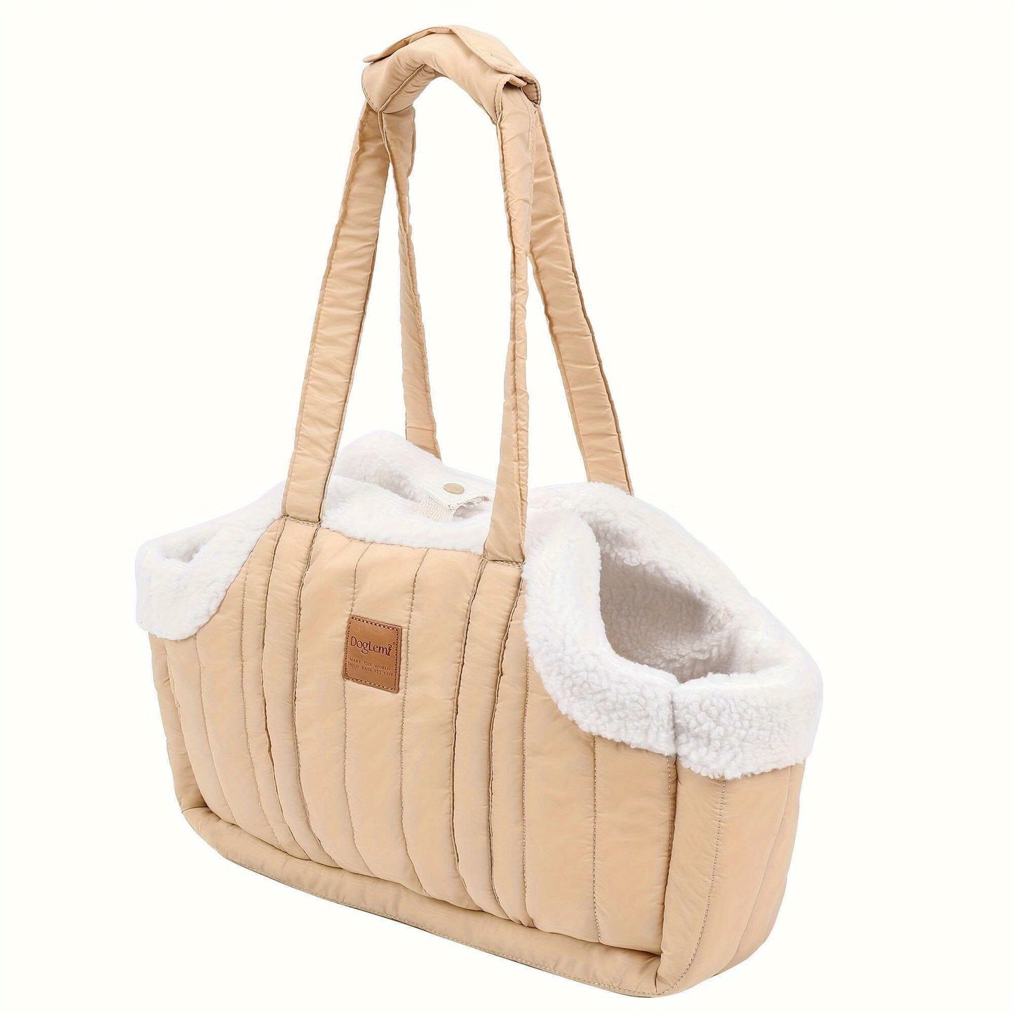 Winter Pet Carrier Handbag with Snap Closure – Cozy Warm Tote Bag for Small Dogs & Cats, Perfect for Outdoor Activities, Available in Brown, Black, Beige, Pink, Green & Blue