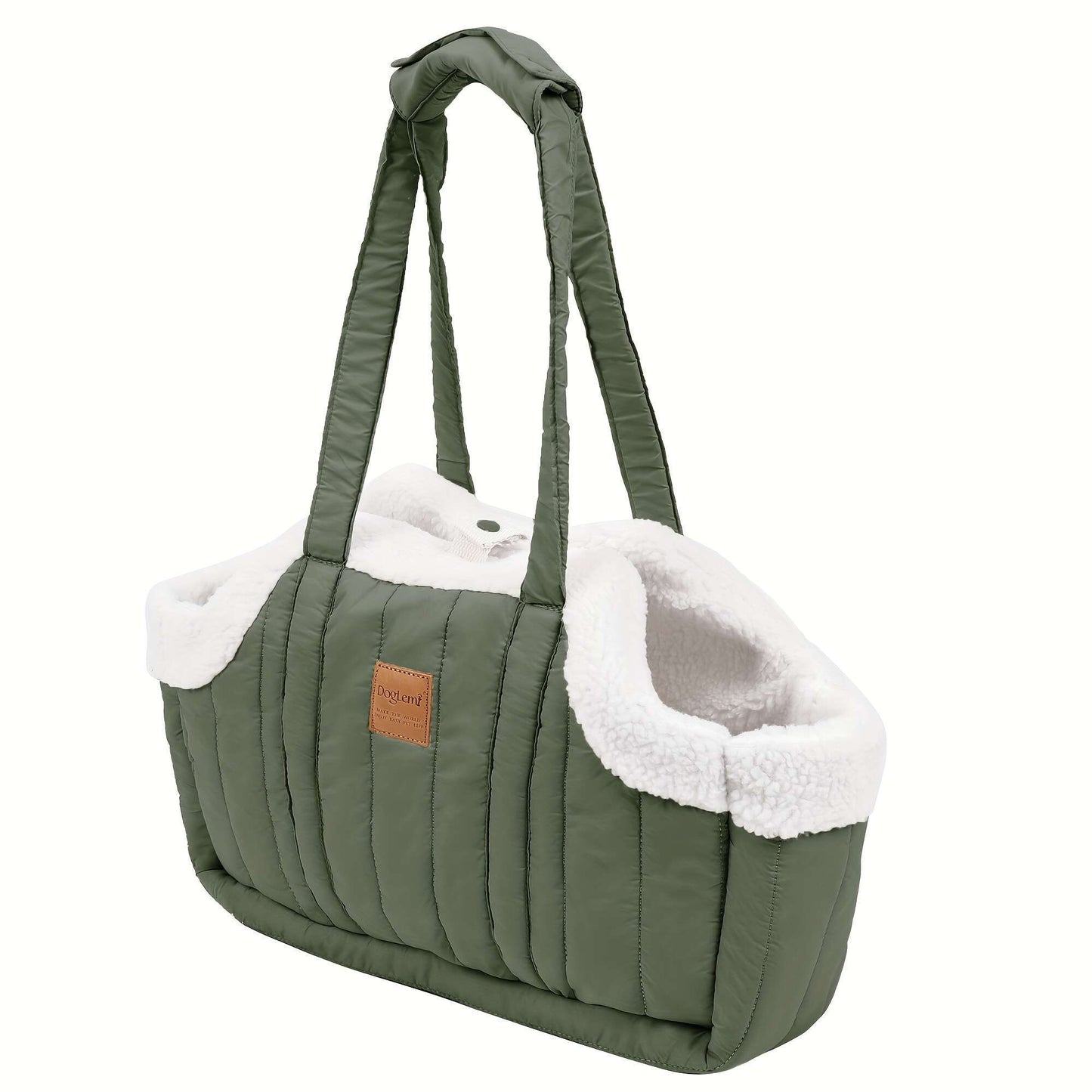 Winter Pet Carrier Handbag with Snap Closure – Cozy Warm Tote Bag for Small Dogs & Cats, Perfect for Outdoor Activities, Available in Brown, Black, Beige, Pink, Green & Blue