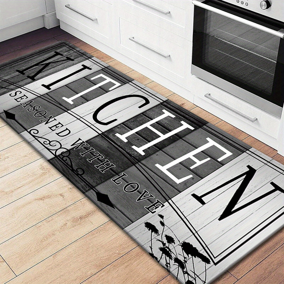 Non-Slip Absorbent Kitchen Mat | Premium Print Anti-Fatigue Floor Rug | Washable Door Mat for Kitchen Bathroom Laundry Bedroom Hallway | Wood Grain & Solid | Multiple Sizes 20x31.5" to 23.6x71"