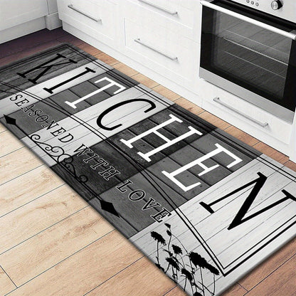 Non-Slip Absorbent Kitchen Mat | Premium Print Anti-Fatigue Floor Rug | Washable Door Mat for Kitchen Bathroom Laundry Bedroom Hallway | Wood Grain & Solid | Multiple Sizes 20x31.5" to 23.6x71"