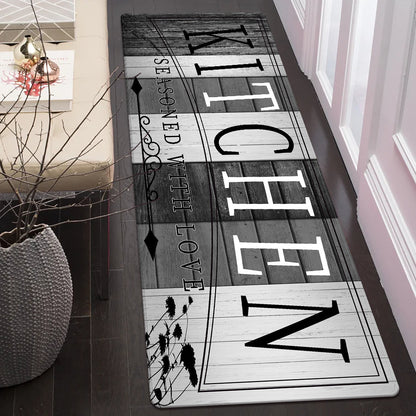 Non-Slip Absorbent Kitchen Mat | Premium Print Anti-Fatigue Floor Rug | Washable Door Mat for Kitchen Bathroom Laundry Bedroom Hallway | Wood Grain & Solid | Multiple Sizes 20x31.5" to 23.6x71"