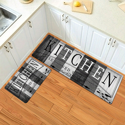 Non-Slip Absorbent Kitchen Mat | Premium Print Anti-Fatigue Floor Rug | Washable Door Mat for Kitchen Bathroom Laundry Bedroom Hallway | Wood Grain & Solid | Multiple Sizes 20x31.5" to 23.6x71"