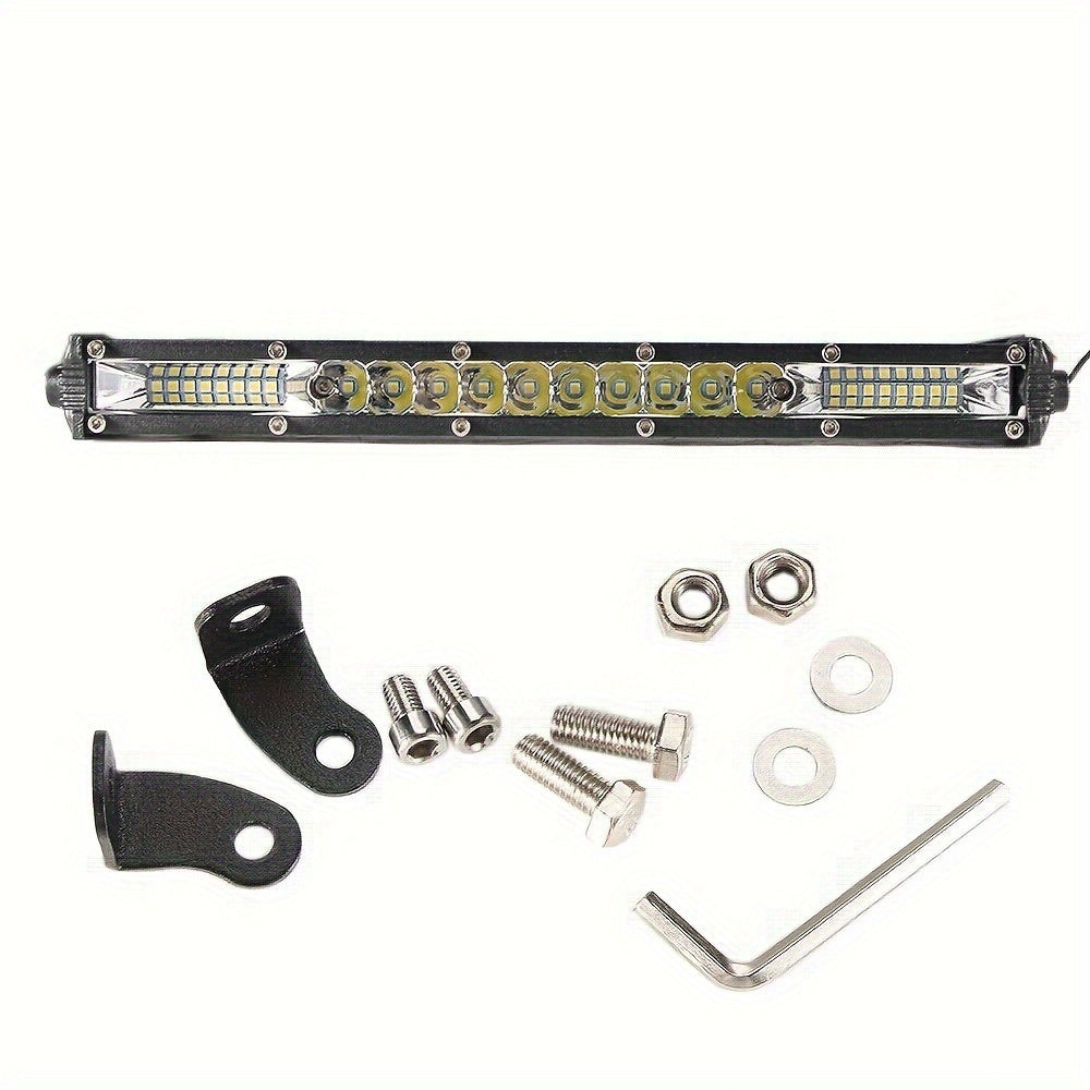 LED Light Bar Offroad Kit – 2x 10 Inch LED Light Bars + 4x 4 Inch Spot Lights for Jeep Truck SUV 4x4 Off-Road Driving, Waterproof Bright White Work Lights, Easy Install (Battery Not Included)