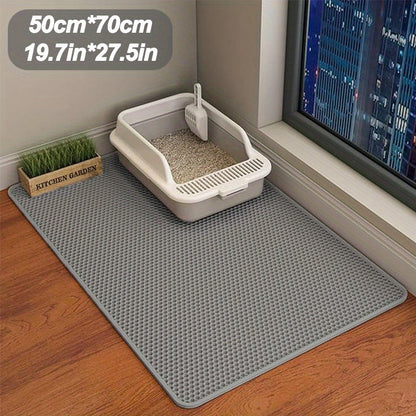 Cat Litter Trapping Mat Extra Large Double Layer Honeycomb Non-Slip Washable for Litter Box & Kennel