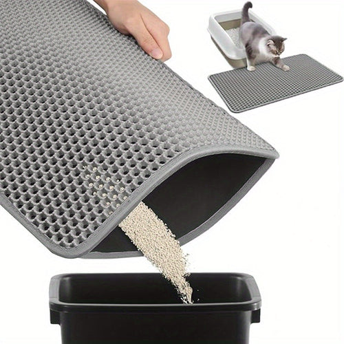 Cat Litter Trapping Mat Extra Large Double Layer Honeycomb Non-Slip Washable for Litter Box & Kennel