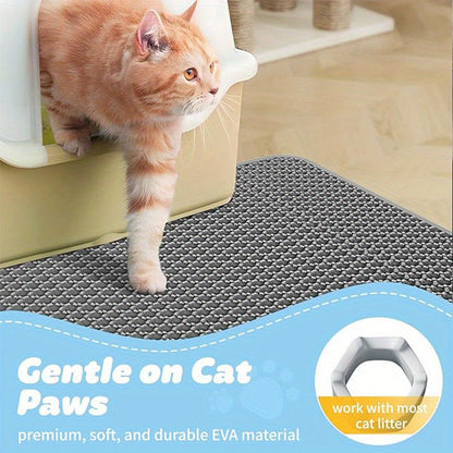 Cat Litter Trapping Mat Extra Large Double Layer Honeycomb Non-Slip Washable for Litter Box & Kennel