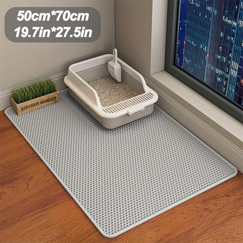 Cat Litter Trapping Mat Extra Large Double Layer Honeycomb Non-Slip Washable for Litter Box & Kennel