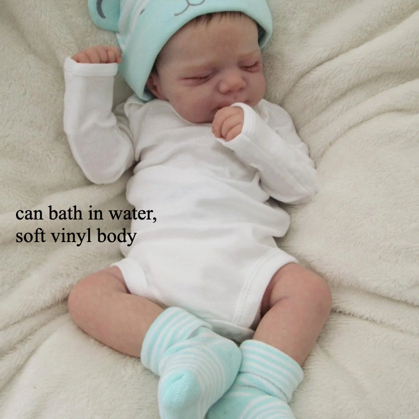 Realistic Reborn Baby Girl Doll 19 Inch 48cm Soft Vinyl 3D Painted Skin Visible Veins Implanted Lashes Movable Limbs Bath Safe Includes Clothes Pacifier Bottle - Gift for Children Collectors