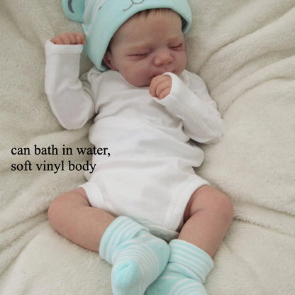 Realistic Reborn Baby Girl Doll 19 Inch 48cm Soft Vinyl 3D Painted Skin Visible Veins Implanted Lashes Movable Limbs Bath Safe Includes Clothes Pacifier Bottle - Gift for Children Collectors