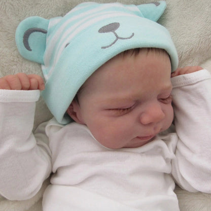 Realistic Reborn Baby Girl Doll 19 Inch 48cm Soft Vinyl 3D Painted Skin Visible Veins Implanted Lashes Movable Limbs Bath Safe Includes Clothes Pacifier Bottle - Gift for Children Collectors