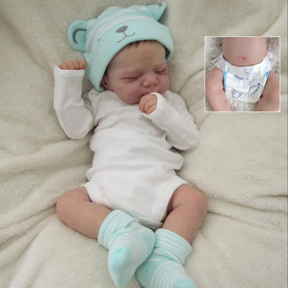 Realistic Reborn Baby Girl Doll 19 Inch 48cm Soft Vinyl 3D Painted Skin Visible Veins Implanted Lashes Movable Limbs Bath Safe Includes Clothes Pacifier Bottle - Gift for Children Collectors