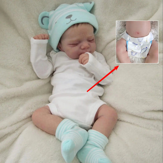Realistic Reborn Baby Girl Doll 19 Inch 48cm Soft Vinyl 3D Painted Skin Visible Veins Implanted Lashes Movable Limbs Bath Safe Includes Clothes Pacifier Bottle - Gift for Children Collectors