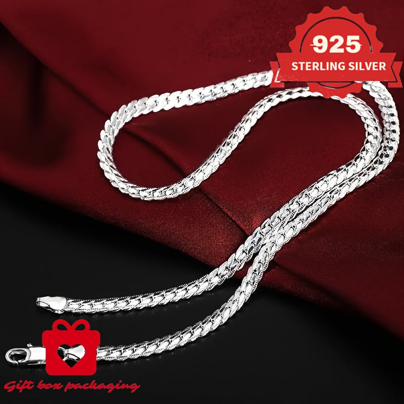 925 Sterling Silver Snake Chain Necklace Handmade for Men & Women – Dainty Serpentine Link, Gift Box Included, 18–24 Inch, Perfect Birthday, Christmas & Valentine’s Day Gift (6.25g)