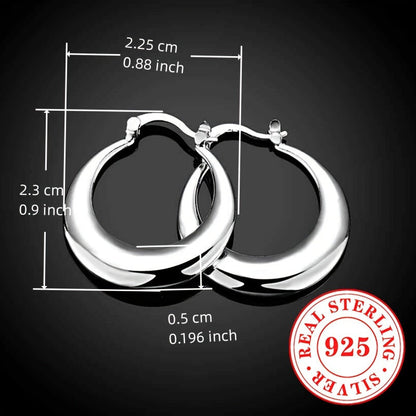 925 Sterling Silver Hoop Earrings for Women – Shiny Hypoallergenic Elegant Huggie Hoops, Glossy Finish Earrings for Daily Wear, Party & Special Occasions, Lightweight Sexy Silver Jewelry Gift